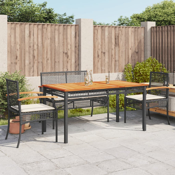 Set mobilier de grădină cu perne, 5 piese, negru, poliratan - WALTI WALTI