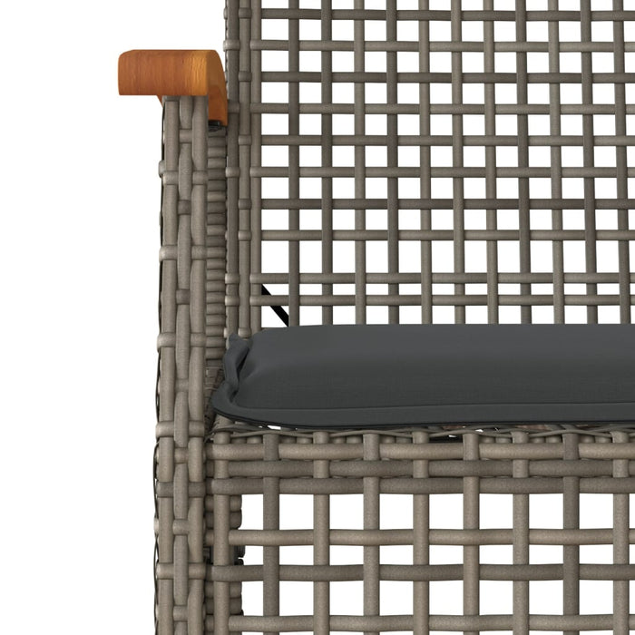Set mobilier de grădină cu perne, 4 piese, gri, poliratan WALTI
