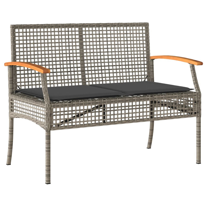 Set mobilier de grădină cu perne, 4 piese, gri, poliratan WALTI