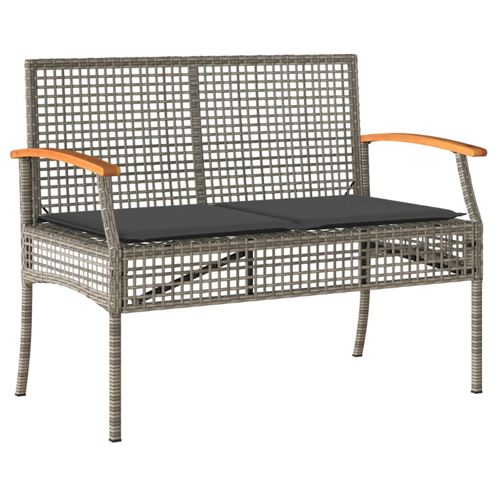 Set mobilier de grădină cu perne, 5 piese, gri, poliratan WALTI