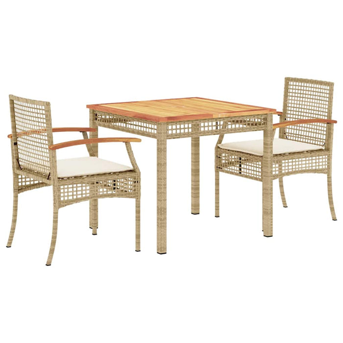 Set mobilier de grădină cu perne, 3 piese, bej, poliratan - WALTI WALTI