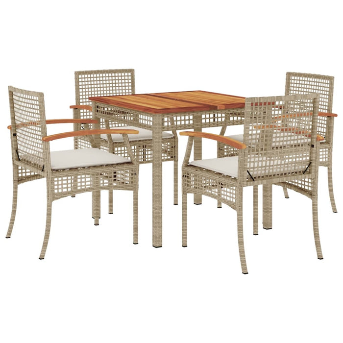 Set mobilier de grădină cu perne, 5 piese, bej, poliratan - WALTI WALTI