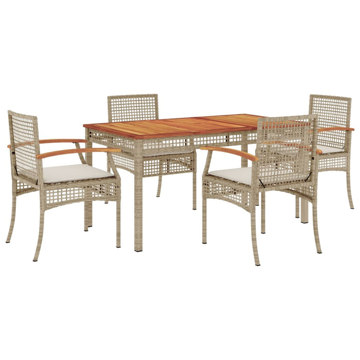Set mobilier de grădină cu perne, 5 piese, bej, poliratan - WALTI WALTI
