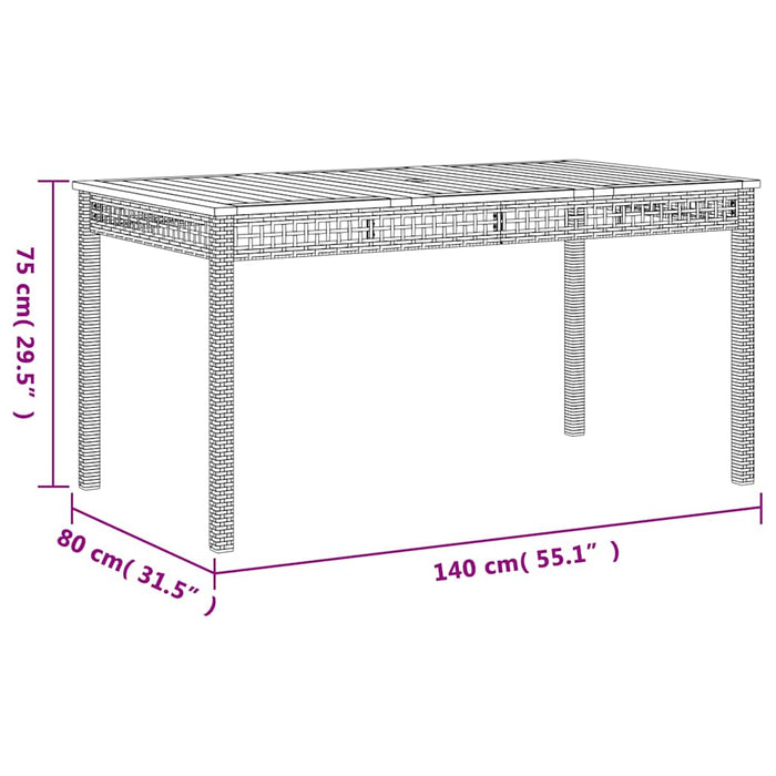Set de masă pentru grădină, 7 piese, cu perne, bej, poliratan - WALTI WALTI