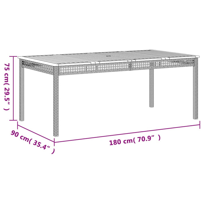 Set de masă pentru grădină, 9 piese, cu perne, bej, poliratan - WALTI WALTI