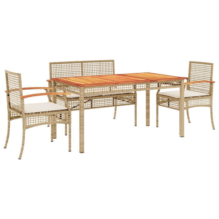 Set mobilier de grădină cu perne, 5 piese, bej, poliratan - WALTI WALTI