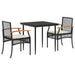Set mobilier de grădină cu perne, 3 piese, negru, poliratan - WALTI WALTI