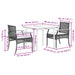 Set mobilier de grădină cu perne, 3 piese, negru, poliratan - WALTI WALTI