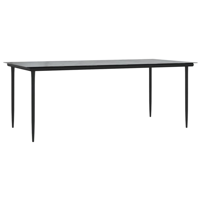 Set mobilier de grădină cu perne, 7 piese, negru, poliratan WALTI