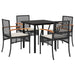Set mobilier de grădină cu perne, 5 piese, negru, poliratan - WALTI WALTI