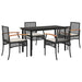 Set mobilier de grădină cu perne, 5 piese, negru, poliratan - WALTI WALTI