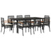 Set mobilier de grădină cu perne, 9 piese, negru, poliratan - WALTI WALTI