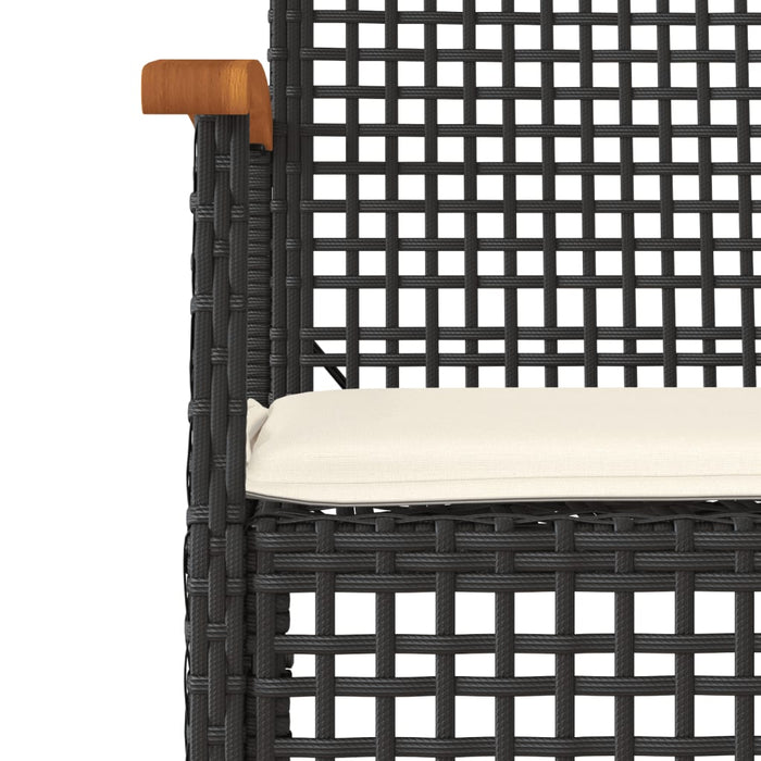 Set mobilier de grădină cu perne, 9 piese, negru, poliratan - WALTI WALTI