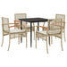 Set mobilier de grădină cu perne, 5 piese, bej, poliratan - WALTI WALTI