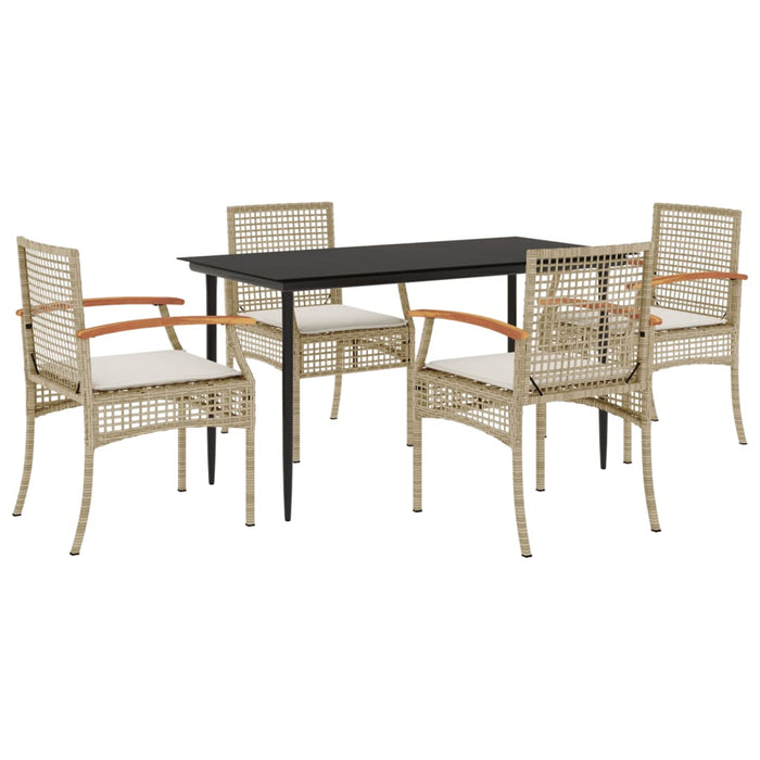Set mobilier de grădină cu perne, 5 piese, bej, poliratan - WALTI WALTI