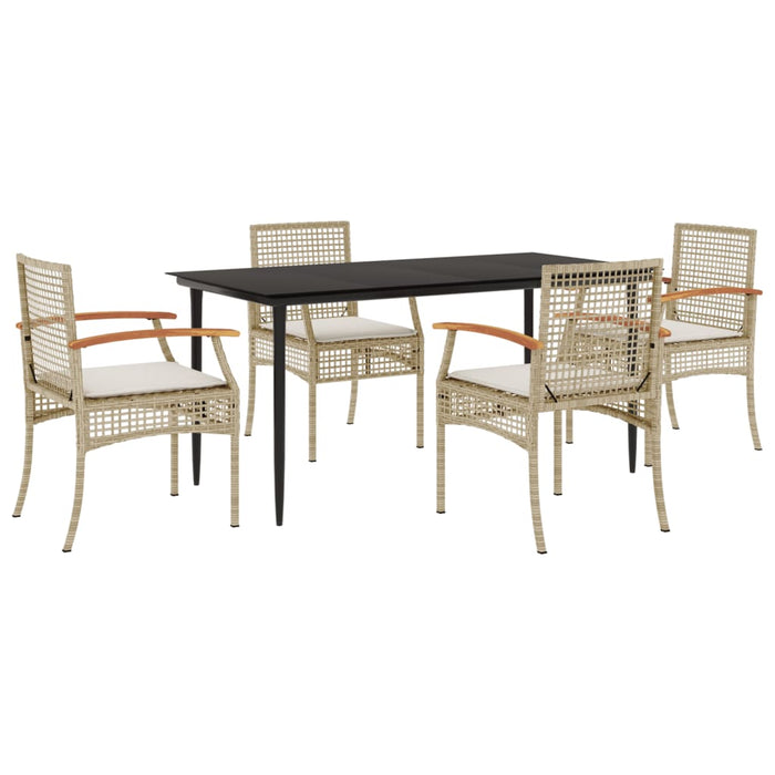 Set mobilier de grădină cu perne, 5 piese, bej, poliratan - WALTI WALTI