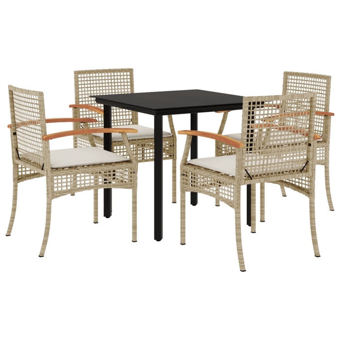 Set mobilier de grădină cu perne, 5 piese, bej, poliratan - WALTI WALTI