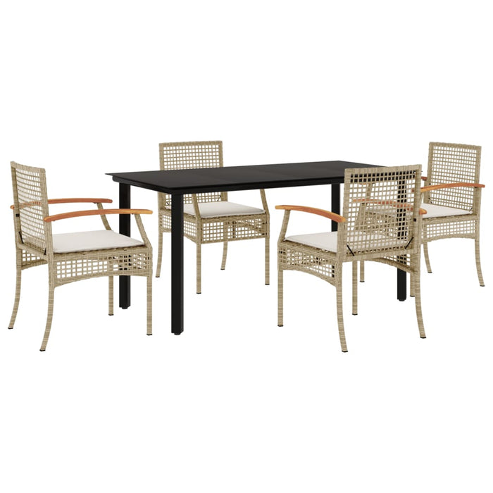 Set mobilier de grădină cu perne, 5 piese, bej, poliratan - WALTI WALTI