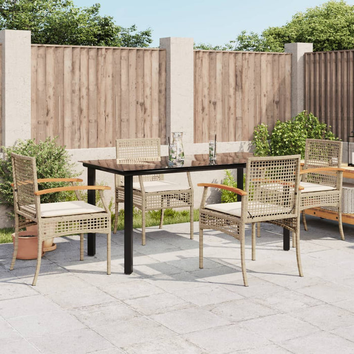 Set mobilier de grădină cu perne, 5 piese, bej, poliratan - WALTI WALTI