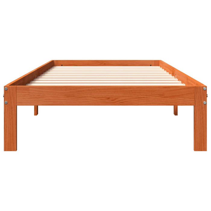Cadru pat fără saltea, maro ceruit, 75x190 cm, lemn masiv pin WALTI