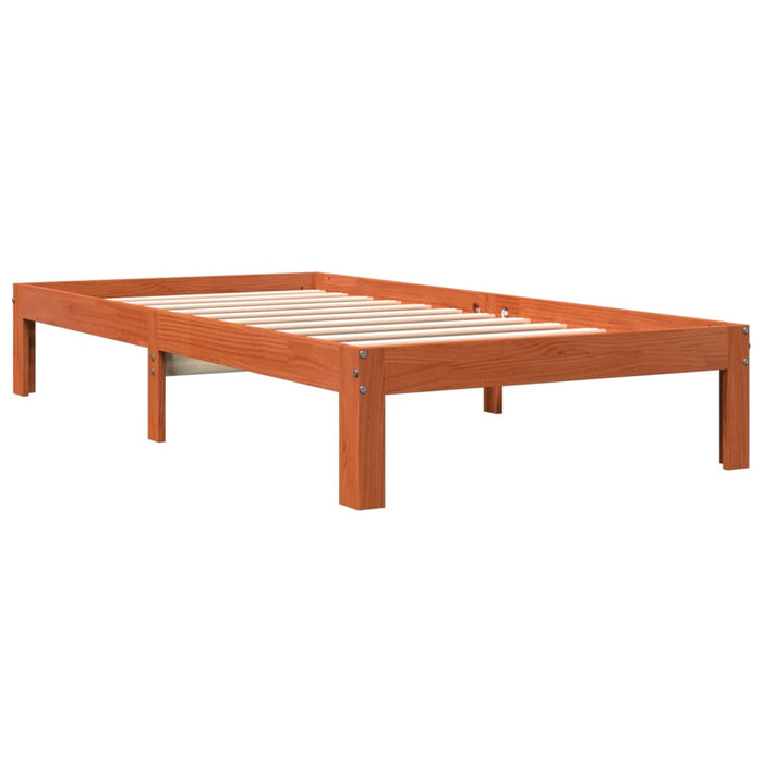 Cadru pat fără saltea, maro ceruit, 100x200 cm, lemn masiv pin - WALTI WALTI