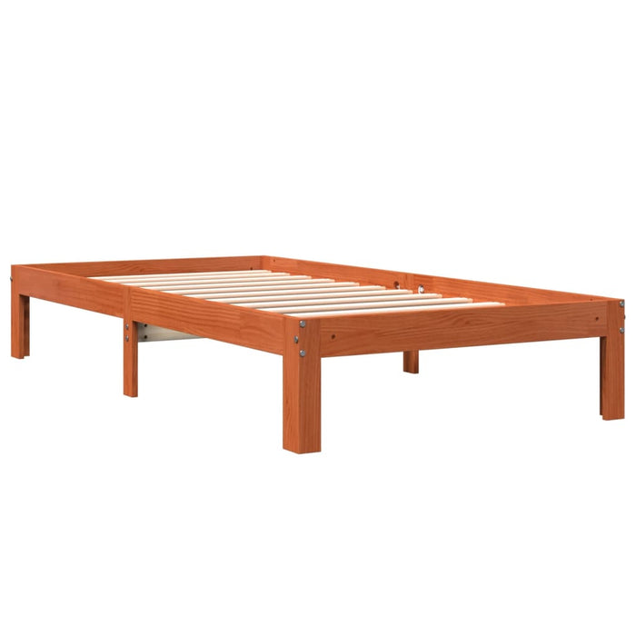 Cadru pat fără saltea, maro ceruit, 100x200 cm, lemn masiv pin - WALTI WALTI