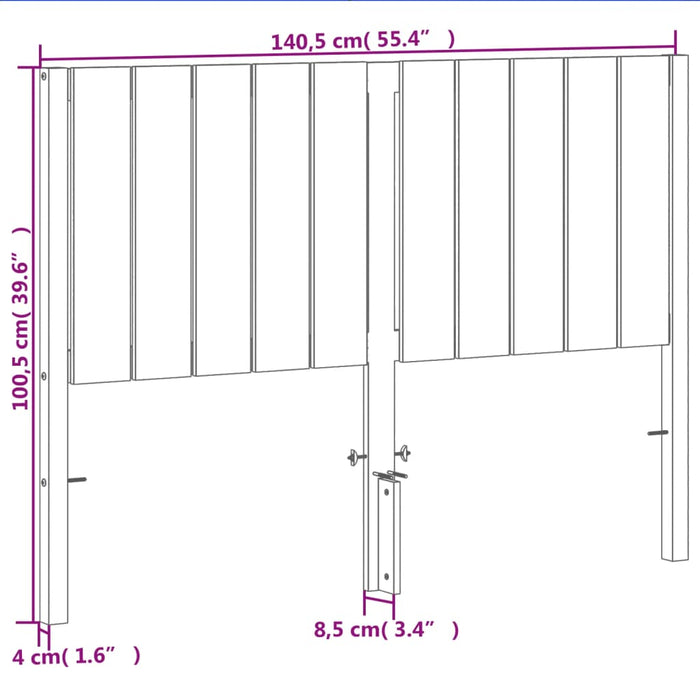 Tăblie de pat, maro ceruit, 135 cm, lemn masiv de pin - WALTI WALTI