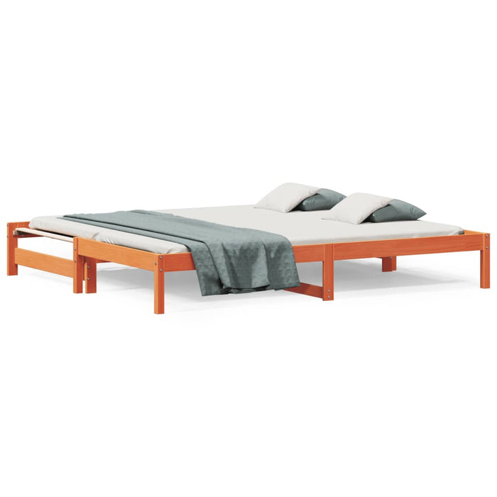 Pat de zi cu extensie, maro ceruit, 90x200cm, lemn masiv de pin - WALTI WALTI