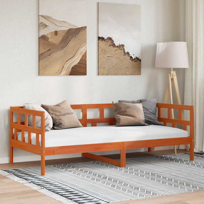 Pat de zi fără saltea, maro ceruit, 90x200 cm, lemn masiv pin WALTI