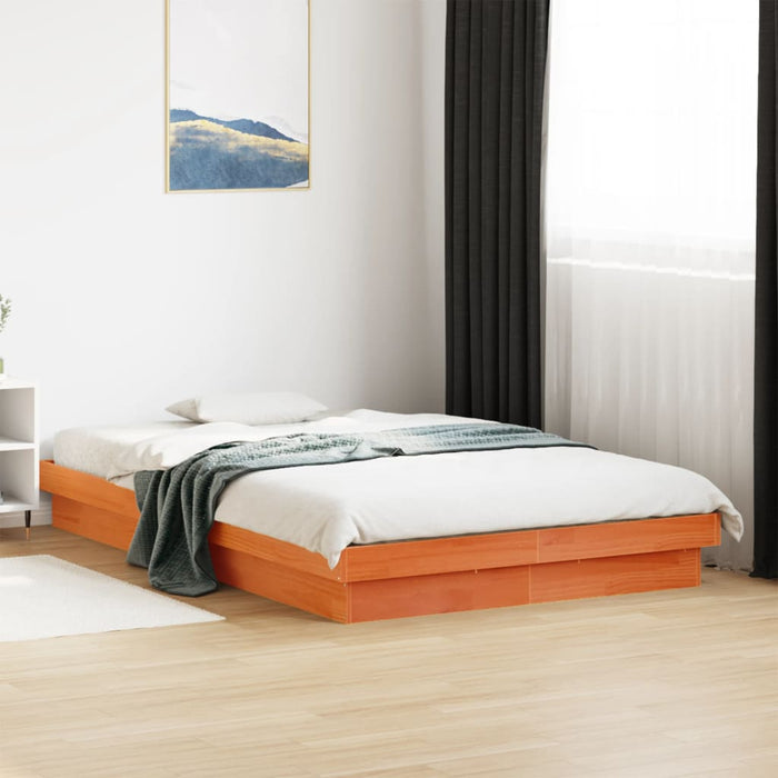 Cadru de pat cu LED, maro ceruit, 120x200 cm, lemn masiv de pin - WALTI WALTI