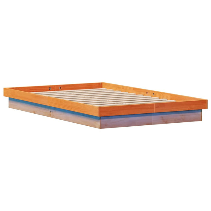 Cadru de pat cu LED, maro ceruit, 120x200 cm, lemn masiv de pin - WALTI WALTI