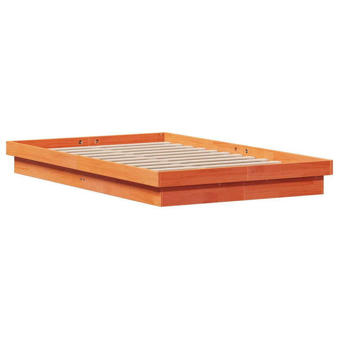 Cadru pat cu LED, maro ceruit, 140x200 cm, lemn masiv de pin - WALTI WALTI