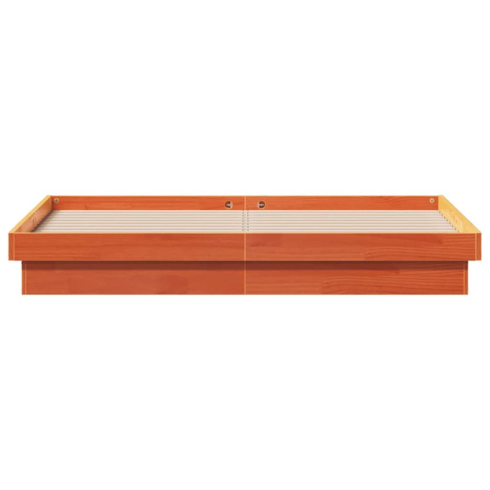 Cadru de pat cu LED, maro ceruit, 150x200 cm, lemn masiv de pin - WALTI WALTI