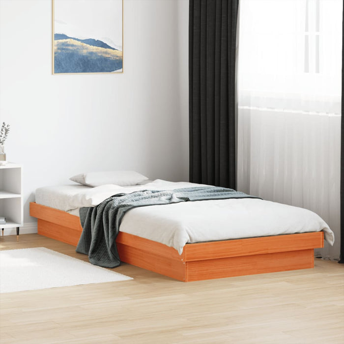 Cadru de pat cu LED, maro ceruit, 90x190 cm, lemn masiv de pin - WALTI WALTI
