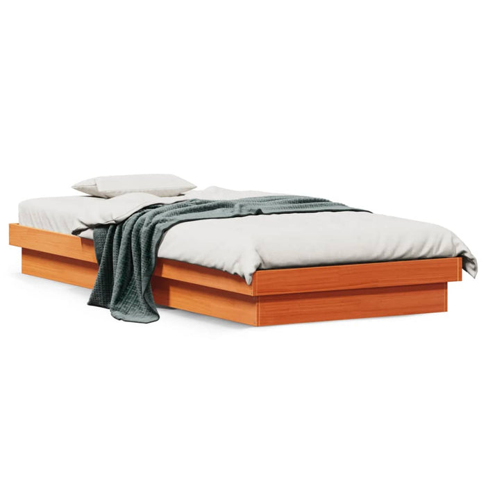 Cadru de pat cu LED, maro ceruit, 90x190 cm, lemn masiv de pin - WALTI WALTI