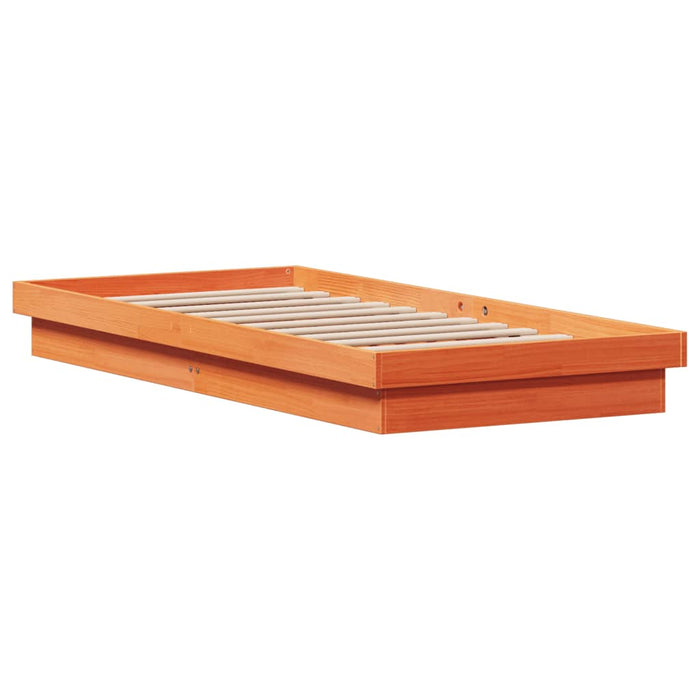 Cadru de pat cu LED, maro ceruit, 90x190 cm, lemn masiv de pin - WALTI WALTI