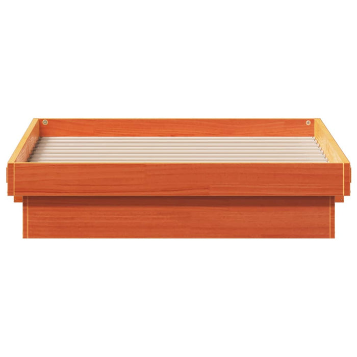 Cadru de pat cu LED, maro ceruit, 90x190 cm, lemn masiv de pin - WALTI WALTI