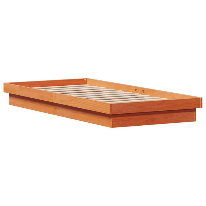 Cadru de pat cu LED, maro ceruit, 90x190 cm, lemn masiv de pin - WALTI WALTI