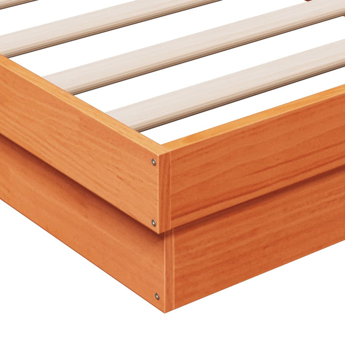 Cadru de pat cu LED, maro ceruit, 90x190 cm, lemn masiv de pin - WALTI WALTI