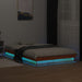 Cadru de pat cu LED, maro ceruit, 135x190 cm, lemn masiv de pin - WALTI WALTI