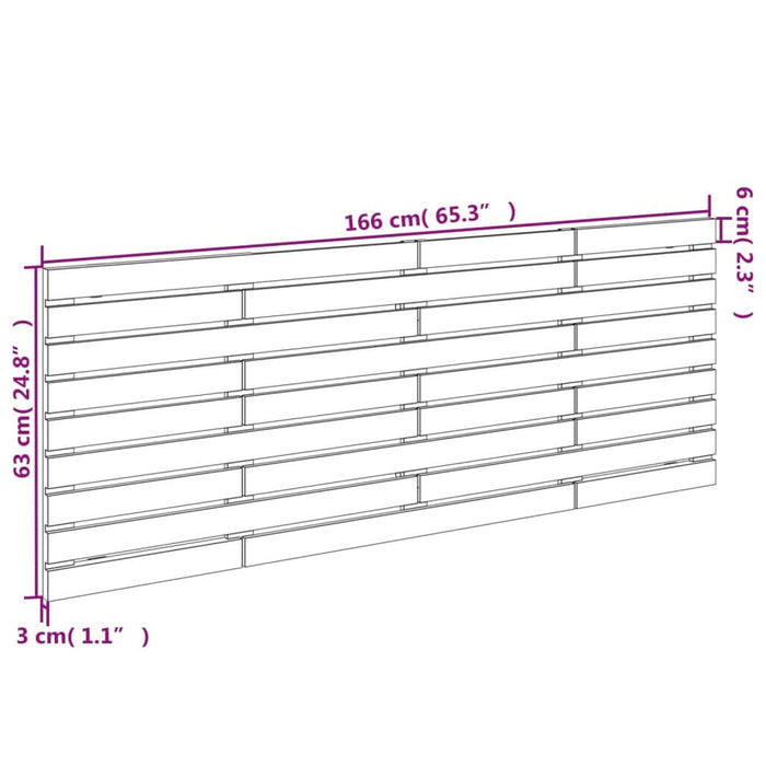 Tăblie de pat pentru perete, 166x3x63 cm, lemn masiv de pin - WALTI WALTI
