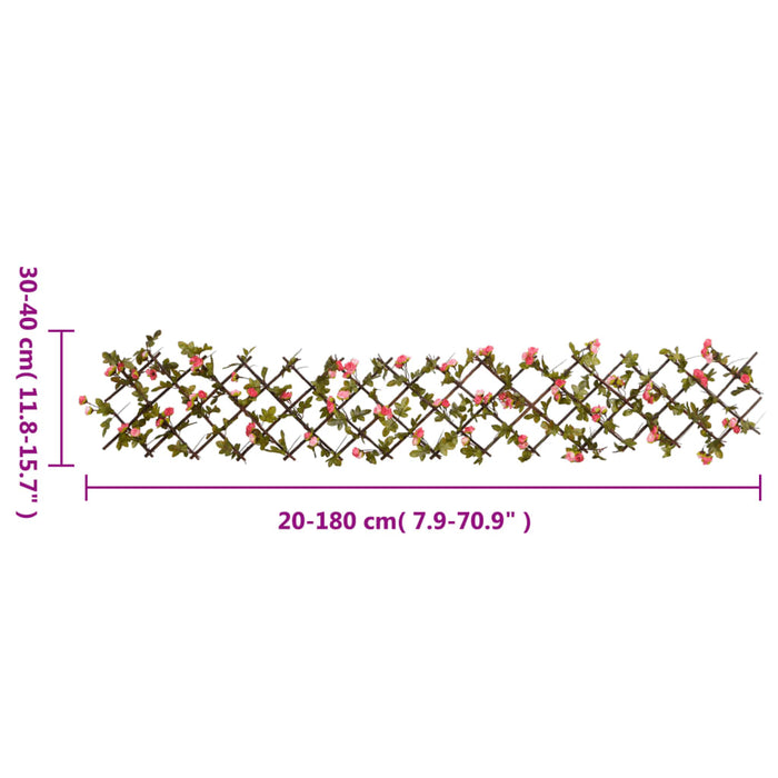 vidaXL Spalier cu iederă artificială extensibil, roz închis, 180x20 cm - WALTI WALTI