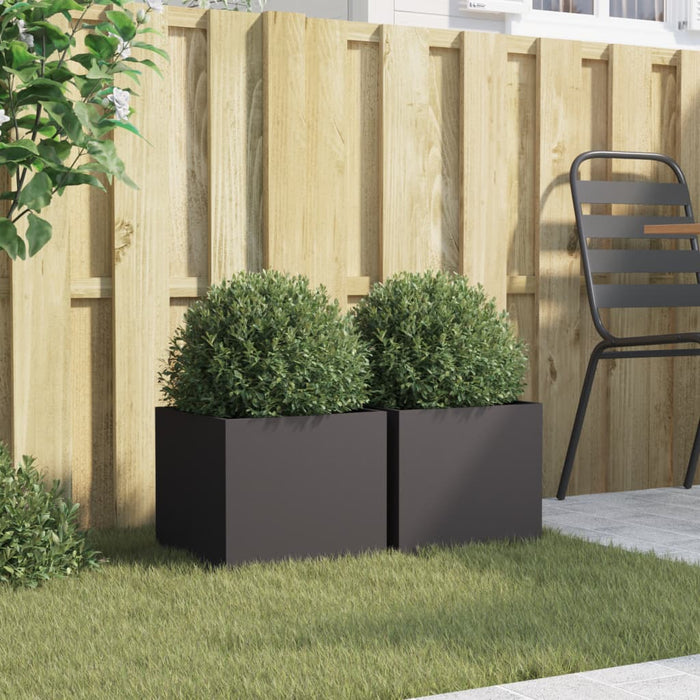 Jardiniere, 2 buc., negru, 32x30x29 cm, oțel - WALTI WALTI