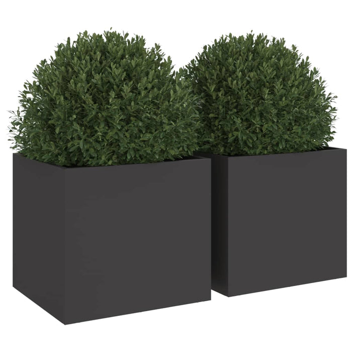 Jardiniere, 2 buc., negru, 32x30x29 cm, oțel - WALTI WALTI