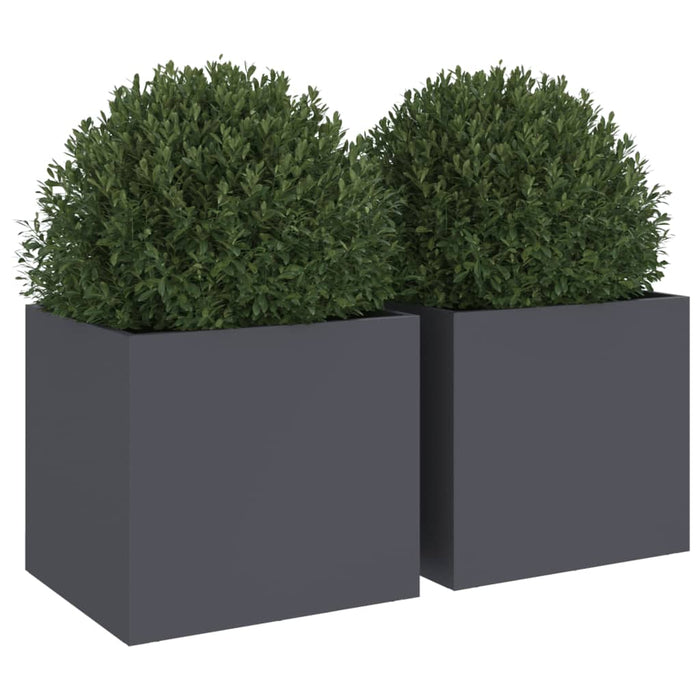 Jardiniere, 2 buc., antracit, 32x30x29 cm, oțel - WALTI WALTI