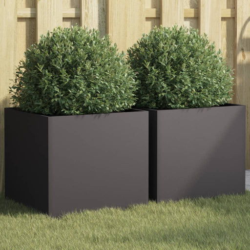 Jardiniere, 2 buc., negru, 42x40x39 cm, oțel - WALTI WALTI