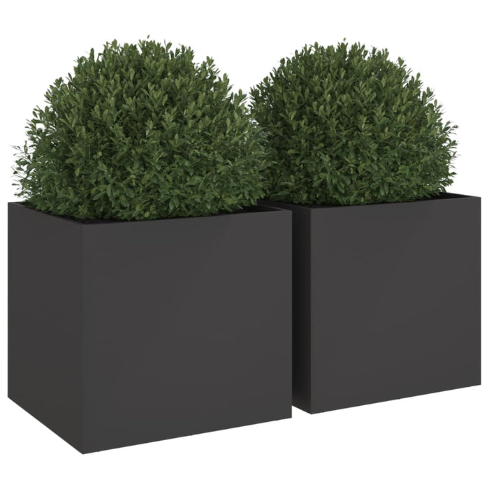 Jardiniere, 2 buc., negru, 49x47x46 cm, oțel - WALTI WALTI