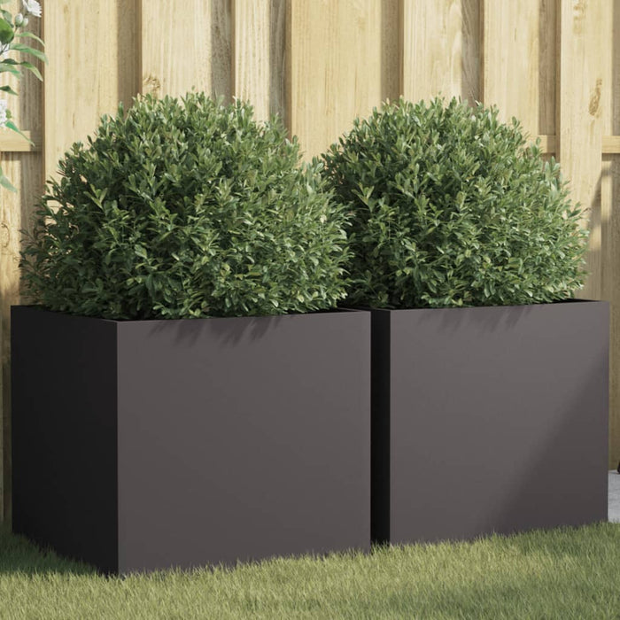 Jardiniere, 2 buc., negru, 49x47x46 cm, oțel - WALTI WALTI