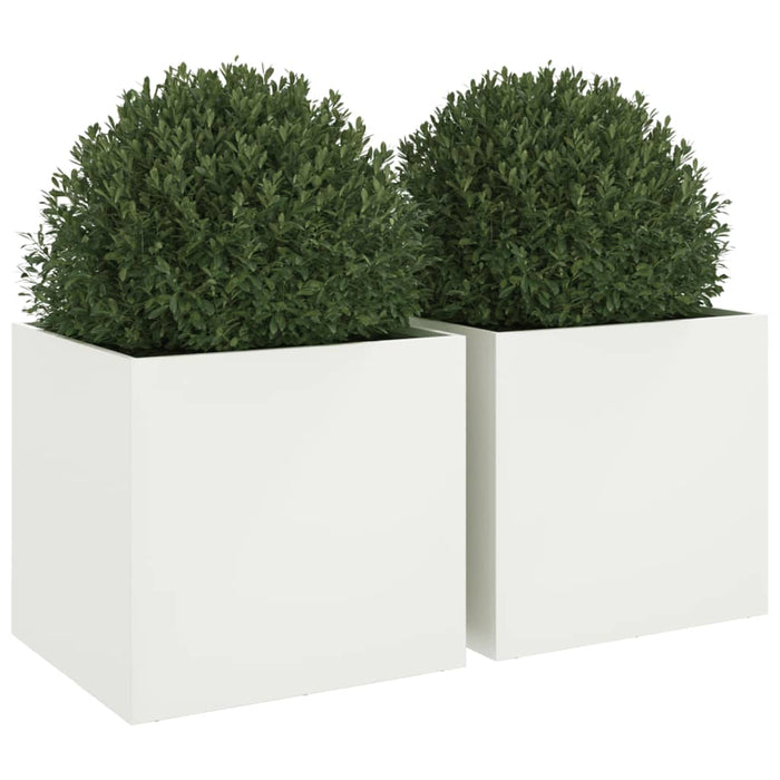 Jardiniere, 2 buc., alb, 49x47x46 cm, oțel - WALTI WALTI