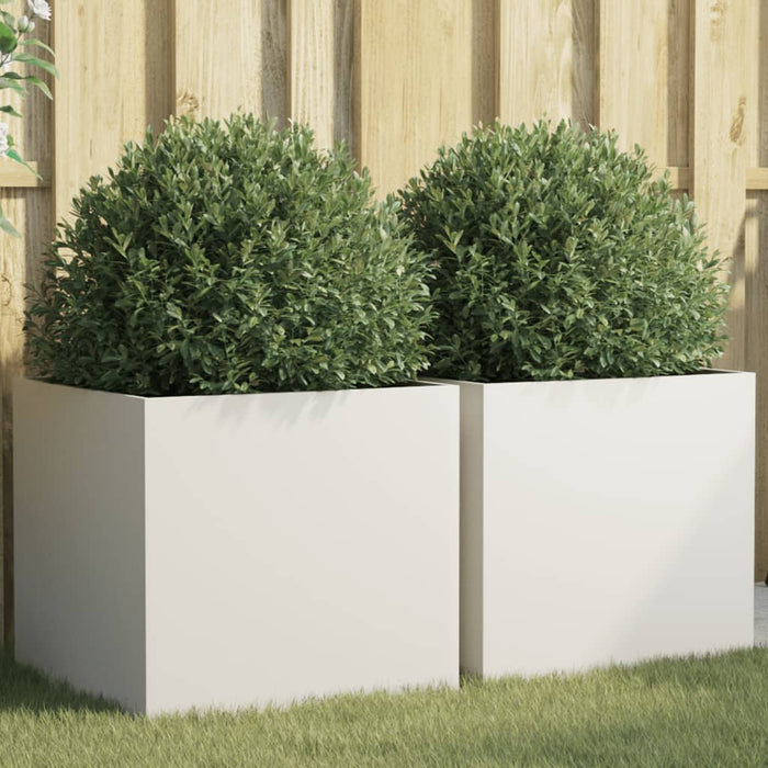 Jardiniere, 2 buc., alb, 49x47x46 cm, oțel - WALTI WALTI